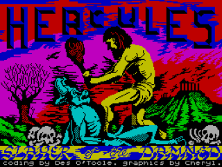 Hercules: Slayer of the Damned title screen for ZX Spectrum